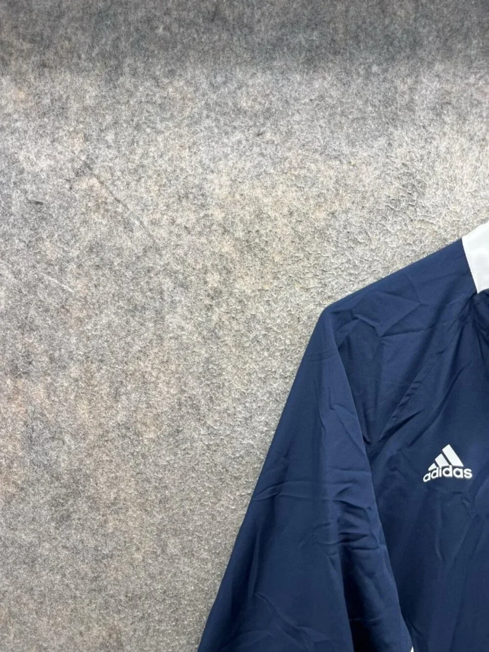 Adidas Track Jacket Mens Medium Blue White Full Zip Climalite Athletic Training